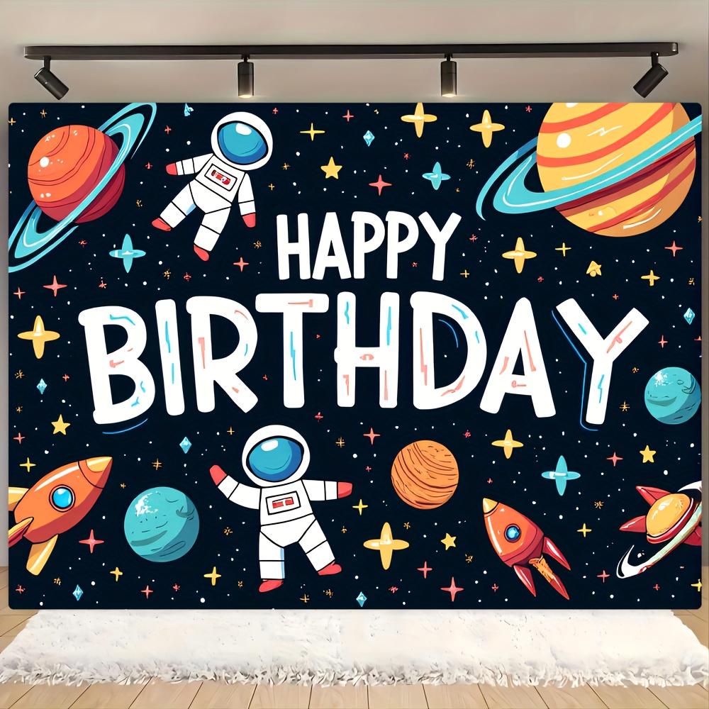 space rocket and galaxythemed background cloth banner suitable for birthday party decoration and wall decoration
