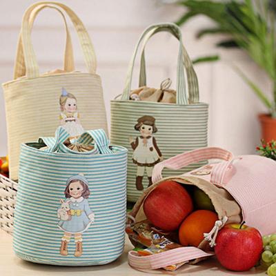 Cute Girl Print Thermal Insulated Lunch Storage Cooler Case Pouch Lunch Box KTY