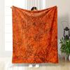 1pc Halloween Spider Web Throw Blanket - Cozy Flannel, One-Sided Print, Orange with Black Spider Web Design, Soft & Warm
