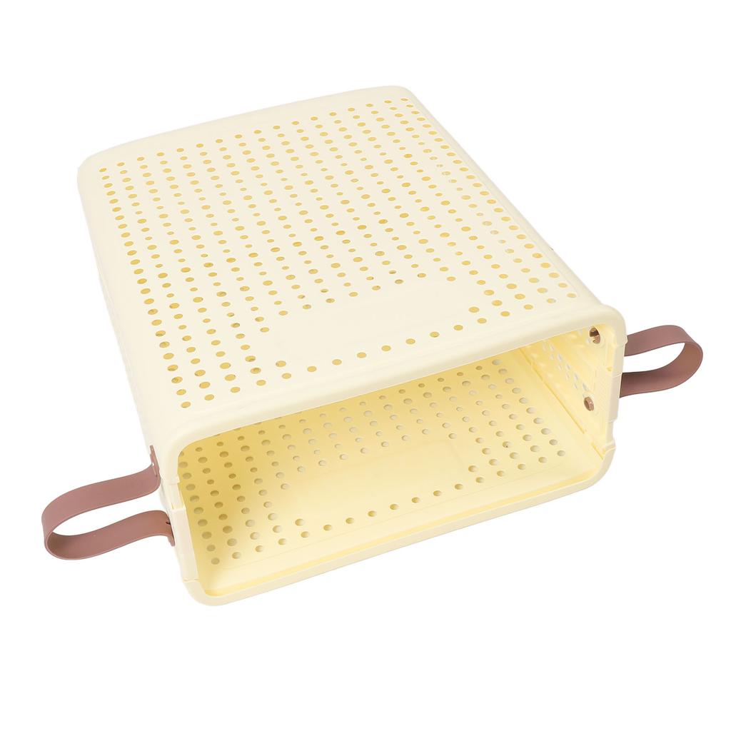 Slim Laundry Basket Foldable Space Saving Sturdy PP Plastic Narrow Clothes Hamper for Bathroom Corner Crm White