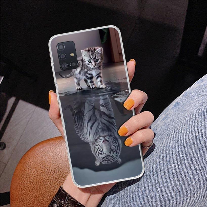Cool Animal Big Cat Tiger Phone Case For Samsung Galaxy A52 A32 A22 A12 A51 A31 A50S A30S A20S A10S Note 20 Ultra 10 Plus S10 A7
