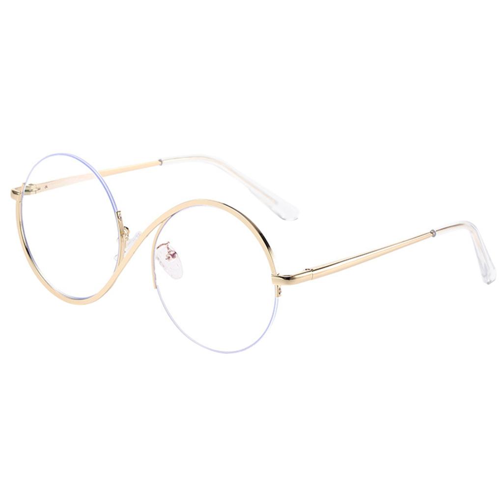 Yousheng Hexenbrille Ikonisches Design Flache Spiegel Leichter Metallrahmen S-förmige Bügel Runde Brille Halloween-Partys Requisite Cosplay-Brille