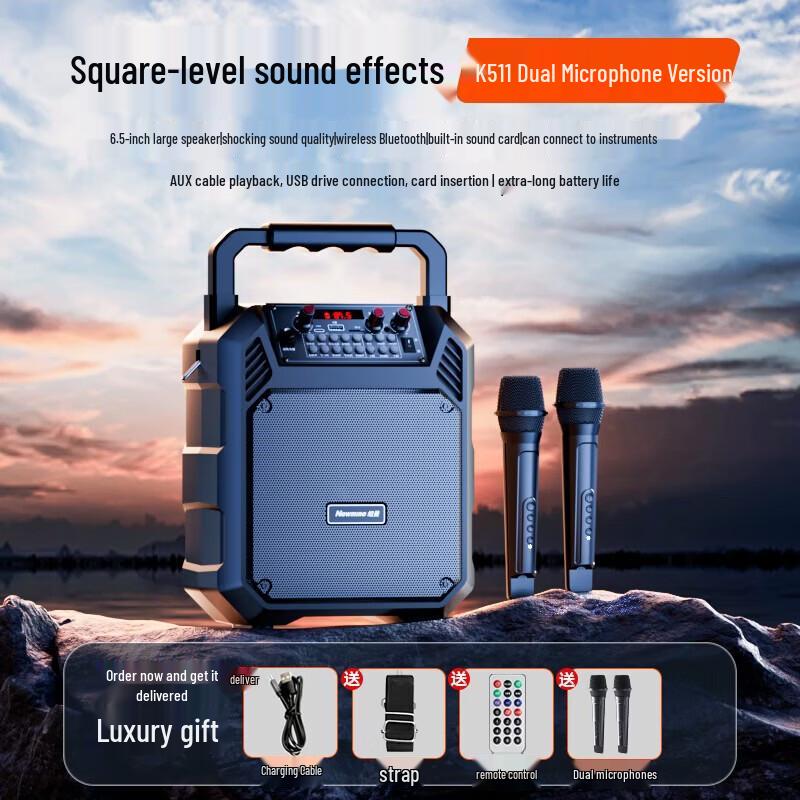 Newmine K511 Outdoor Portable Bluetooth Karaoke Speaker CN Plug (adapter Included)