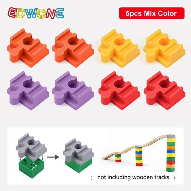 

10/5pcs Wooden Train Track Accessories Plastic Building Blocks Adapter Wooden Track Connectors fit for Railway Tracks Toys