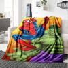 Superhero Teamup Flannel Blanket Super Soft Warm Cozy Blanket For Sofa Bed Office Travel Allseason Home Decor Gift