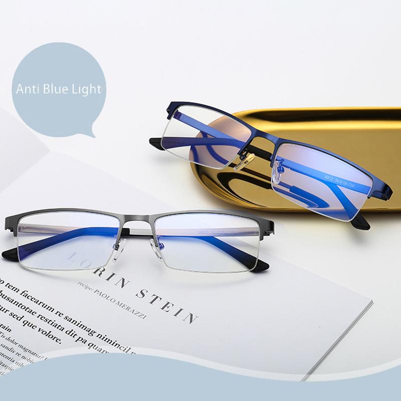 Brand Design Half Frame Eyebrow Glasses Anti Blue Light Photochromic Myopia Prescription Glasses 0 to 600 for Men Women