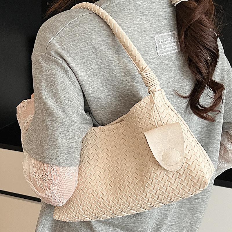 Korean Niche Hand-woven Underarm Bag Women's Fashion Casual Portable Mother and Child Bag Large Capacity Shoulder Bag Women's Bag