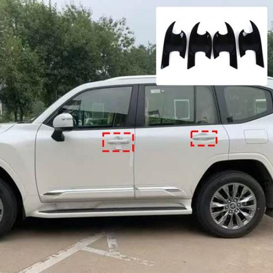 Glossy Piano Black Outer Door Bowl Trim Cover For Toyota Land Cruiser LC300 23+
