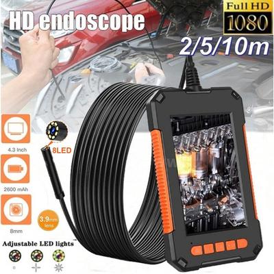 Nová vylepšená endoskopická kamera 1080P HD boroskop 4,3” LCD obrazovka inspekční kamera IP67 vodotěsný průmyslový endoskop s 8 stmívatelnými LED diodami