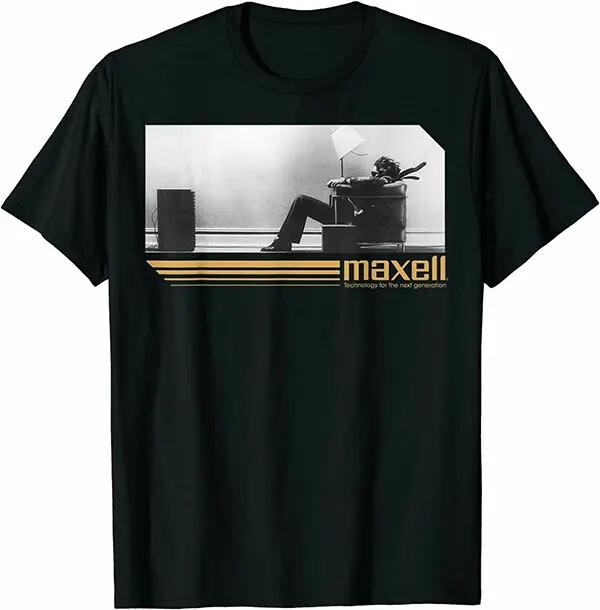 Maxells T-skjorte med korte ermer Morsom Svart Bomulls-T-skjorte Unisex T-skjorte