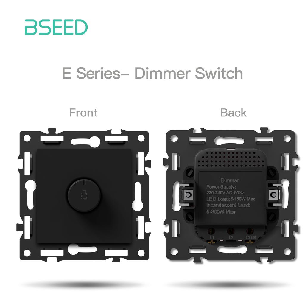 BSEED WIFI Click Switch Modules Smart Light Switch Parts White Glass Frame DIY Combination Wall Sockets USB Charge Key E-Series