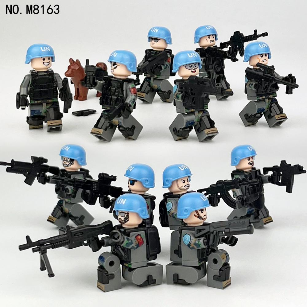 M8163 World Peacekeeping Force Building Block Figurine Arm Print Small Particle Children's Building Block Toy Gift Present