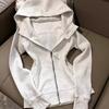 Women's Slim Fit Jacket: Straight Shoulder Waist-Hugging Hoodie Sweatshirt, Spring/Autumn 2025 Collection.