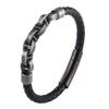 Men's Handmade Leather Bracelet with Stainless Steel Snap Button
