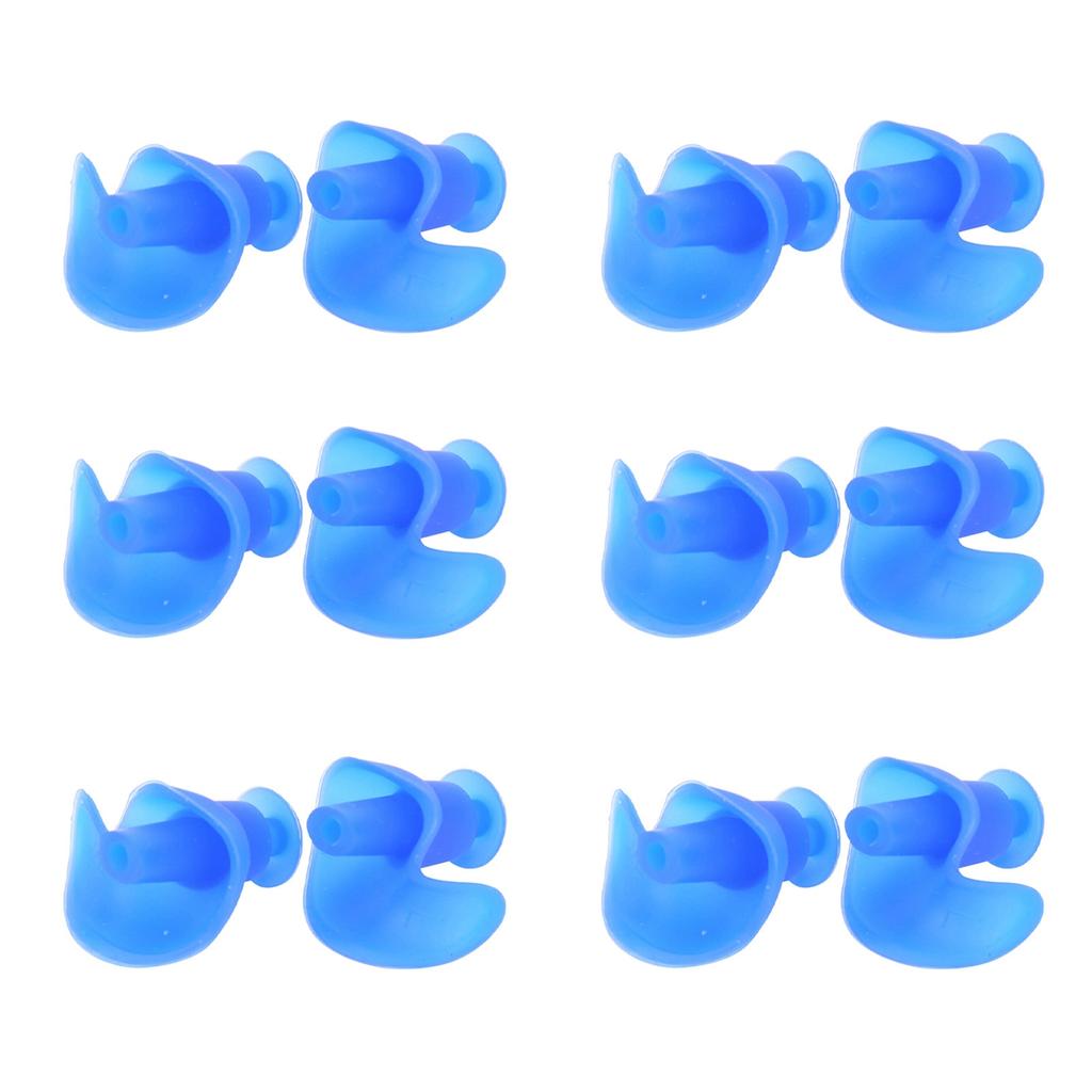6 Pairs Silicone Swimming Diving Spiral Ear Plugs Professional Adult Dust Proof Earplugs(Blue )
