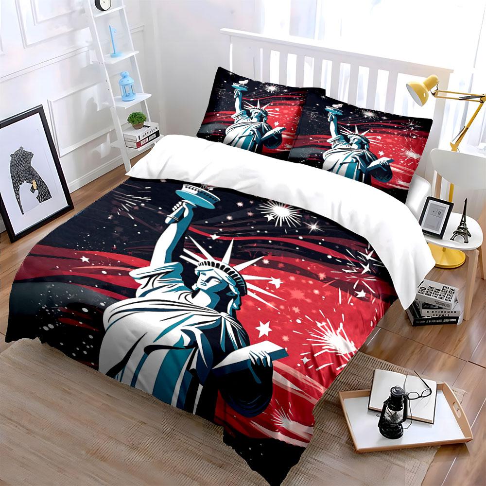Statue of Liberty Fireworks. Bedding Sets Duvet Cover Sets Duvet Covers Pillowcases(1 * Duvet Cover 2 * Pillowcases Without Duvet Insert)