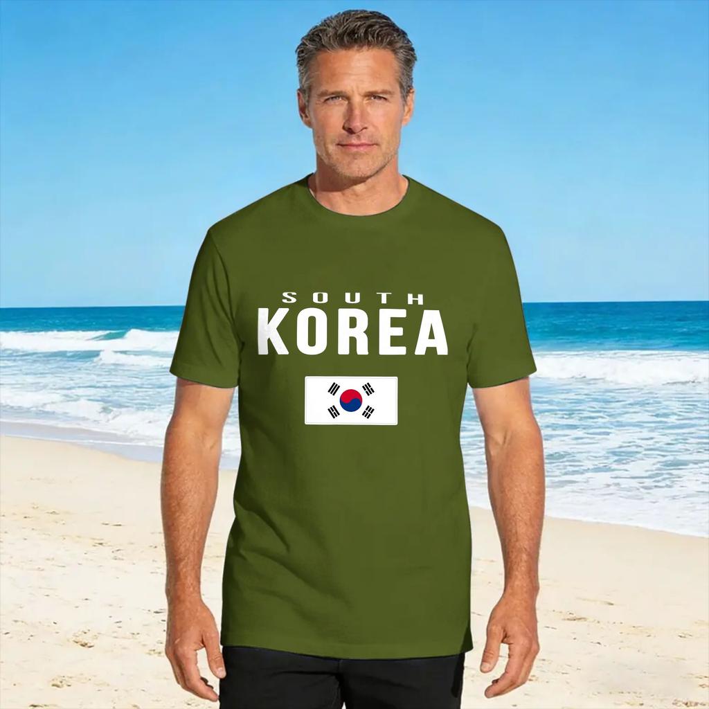 Vintage T Shirt South Korea Korean Flag Gift Cotton T Shirts Hippie Tshirt For Unisexs Summer Awesome Design Short Sleeve Tops