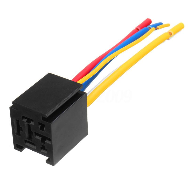 40A 80A 4 5 Pin Automotive Relay Socket Harness Connector  Relay Base Seat for 12V 24V 4Pin 5Pin Auto Relay