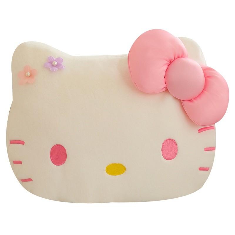 Soft Plush Hellokitty Pillow With Flower And Bow Decorations For Kids Gift