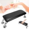 Nail Art Hand Pillow Salon Arm Hand Rest Cushion with Stainless Steel Support (Black)