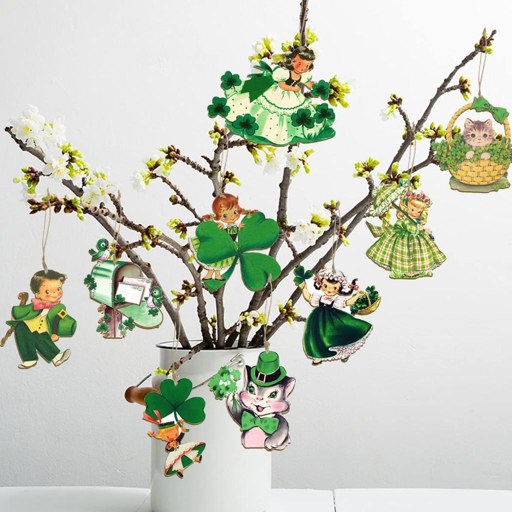 Decoration Green Shamrock Hanging Sign Lightweight Acrylic Sign For Party Celebration St. Patrick'S Day