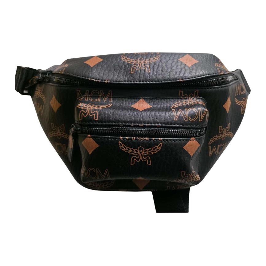 

MCM Fursten Logo Print Adjustable Shoulder Strap Faux Leather Crossbody Waist Bag Medium Men bags Black Brown MMZDAF101BK001 Basic Set (Bag+Dust Bag)