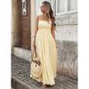 Europe, America 2026 Summer New Vacation Ruffle Edge Slim and Thin Long Suspender Dress Women