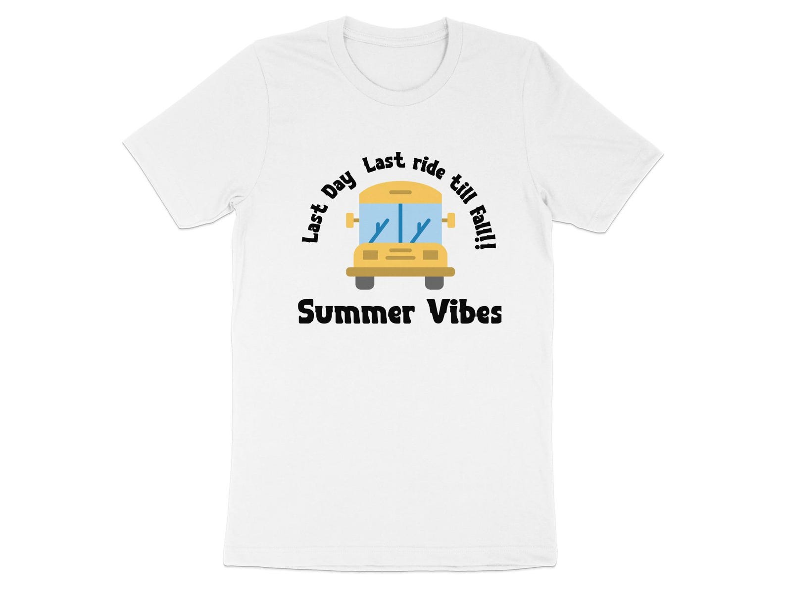 Last Ride Till Fall School Bus Tee | Summer Vibes Shirt L