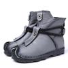 Damskie buty z prawdziwej skóry, ręcznie robione, miękkie botki, wygodne buty codzienne dla kobiet, krótkie botki w stylu narodowym