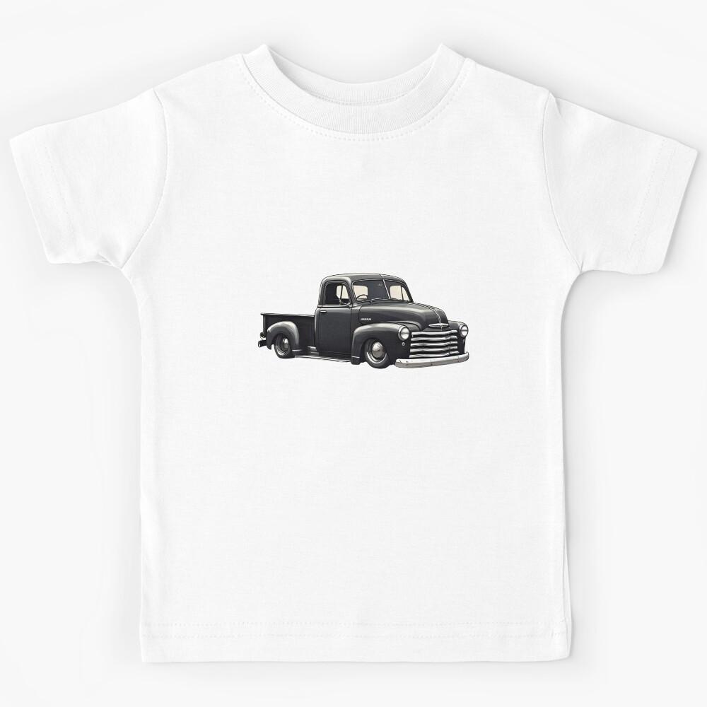 Slammed Classic Black Pickup – Vintage Lowrider Style Kids T-Shirt 120