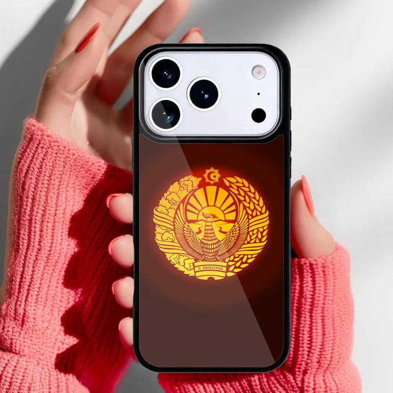 Usbekistan Flagge Handyhülle für iPhone 17 Air 16e 15 14 13 Pro Max Rückabdeckung für 12 11 Pro Hülle