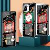 Glass Case For Xiaomi Poco X3 NFC 11 Lite 11T F3 M3 For Redmi Note 11 10 9 8 Pro 10S 9S 9A 9C Phone Cover Snowman Christmas Cute