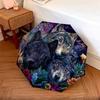 1 PC Automatic Folding Umbrella - Wolf Pattern, Portable & Foldable Design with 8 Ribs, Christmas Birthday Gifts