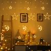 1 Set LED Fairy Curtain Lights - Star and Moon Design Hanging Decor - Battery Operated (3 AA Not Included) - Perfect Gift for Home Decor Lovers