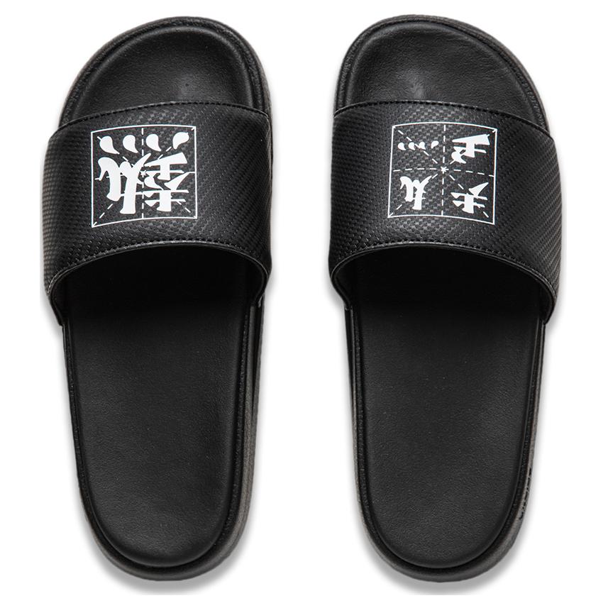 Li Ning LN Slipper Versatile Casual Breathable Lightweight Durable Non-Slip Slide Sandals Men Footwear Black White AGAU007-1