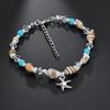 Conch Shell Faux Turquoise Beaded Starfish Charm Lady Anklet Ankle Bracelet