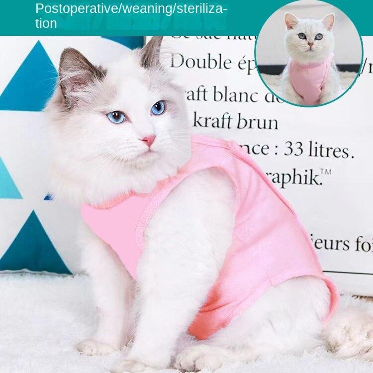 Breathable Sterilization Clothes for Female Cats Weaning Clothes Can Be Used To Prevent Licking After Cat Surgery.