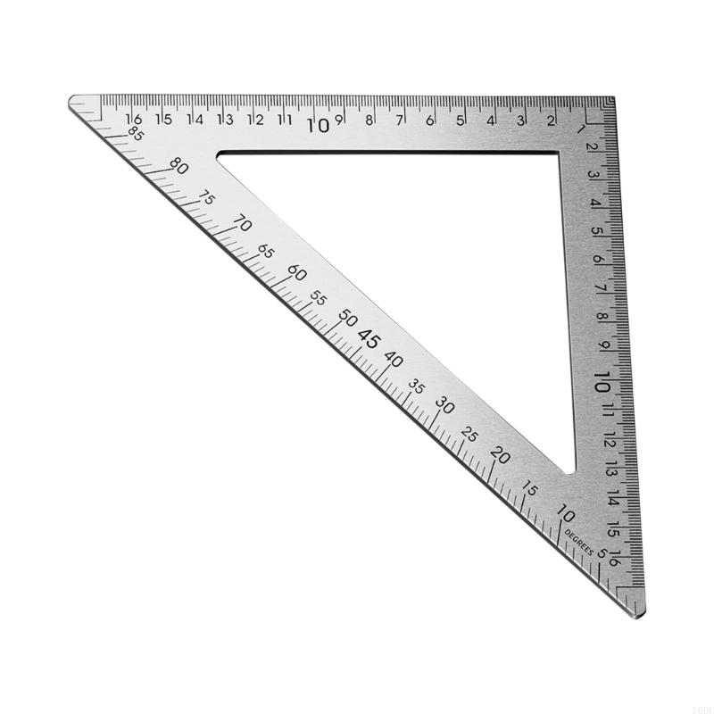   Stainless Steel Carpenter Square Double Side Scale Triangular Ruler for Precise Layouts in Woodworking