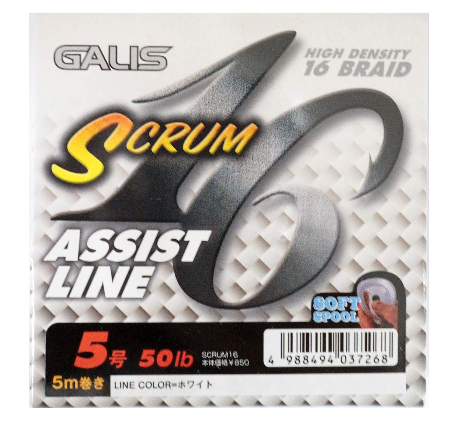 

Galis Scrum 16 Assist Size 5 X-Braid Line, White, білий