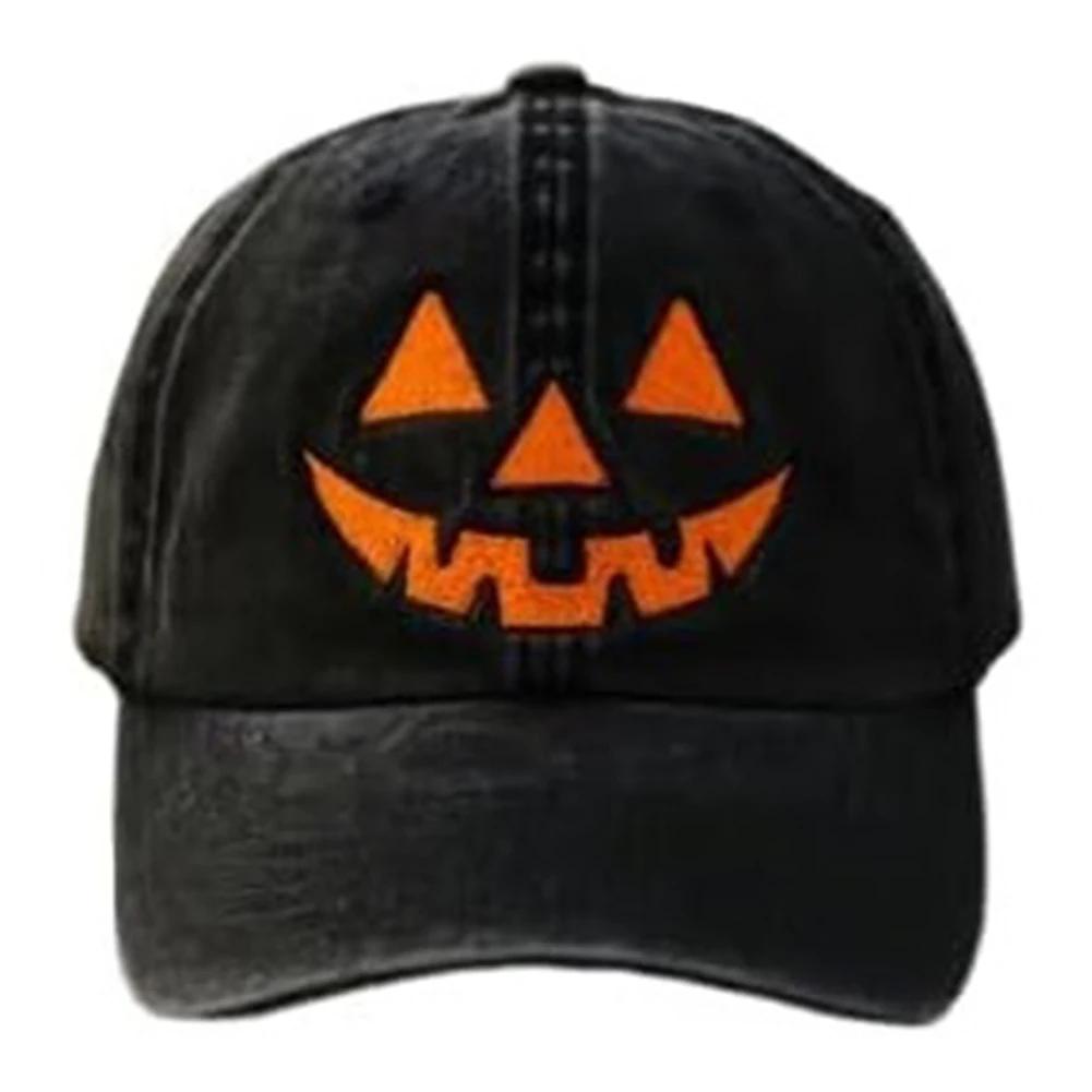 Halloween Pumpkin Face Baseball Hat for Women Men Funny Halloween Cap Ideal Gift for Outdoor Activities Fishing Camping & Daily