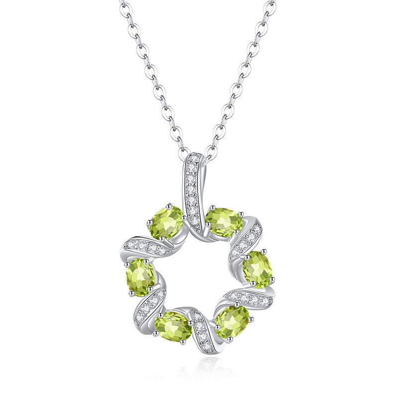S925 Silver Non-fading Garland Clavicle Chain Natural Crystal Pendant Advanced Design Fashion Elegant Necklace For Women Fine Jewelry
