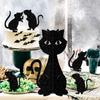 8Pcs/Set Halloween Ornament Realistic Design 3D Cats Mouse Statue Desktop Ornament Horror Decoration