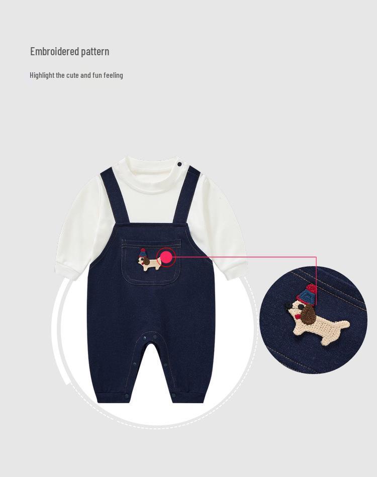 Trendy Infant Romper: Boys' & Girls' Long-Sleeve Two-Piece Jumpsuit