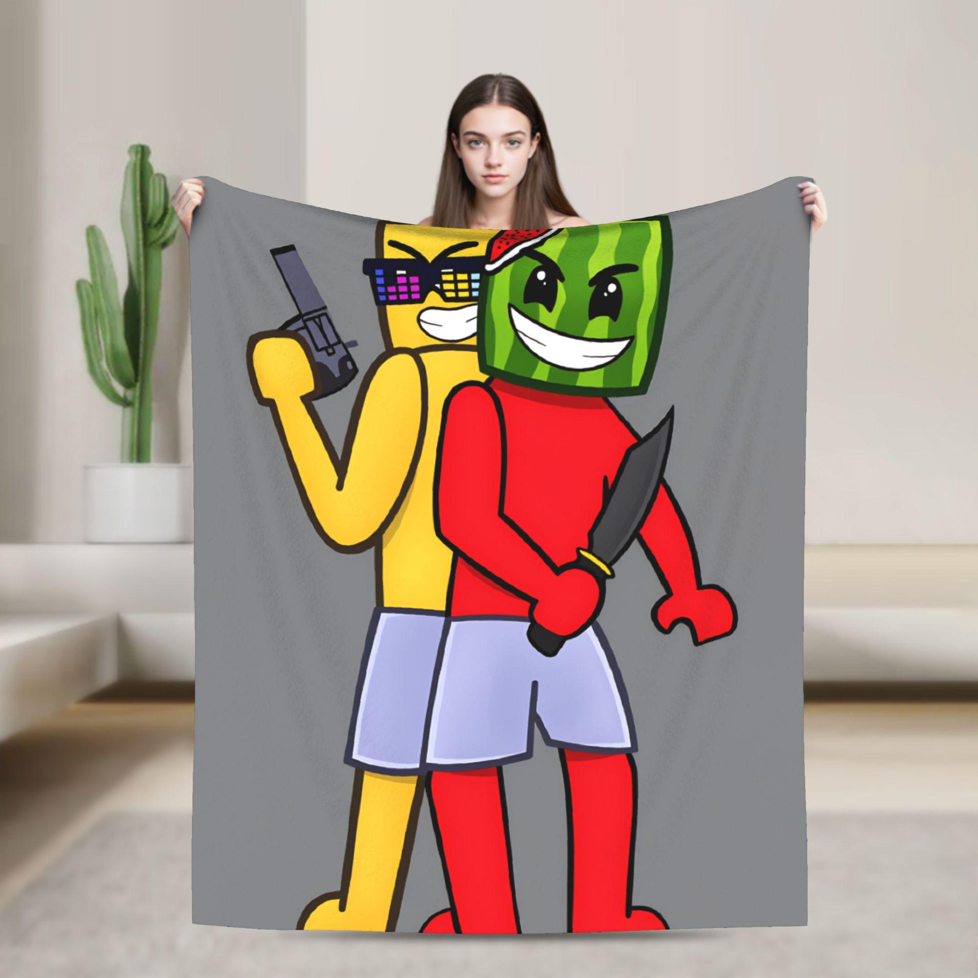 

S-Sunny And M-Melon Blanket Quality Super Warm Throw Blanket Autumn Camping Couch Bed Fashion Bedspread 50x60in