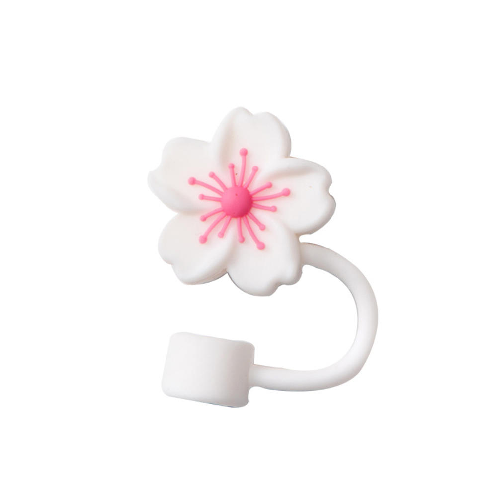 Tapa para Pajita con Forma de Flor de 10 mm/0,4 pulgadas Compatible con Vaso Stanley de 30 y 40 Oz Tapa de Pajita de Flor de Silicona Suave