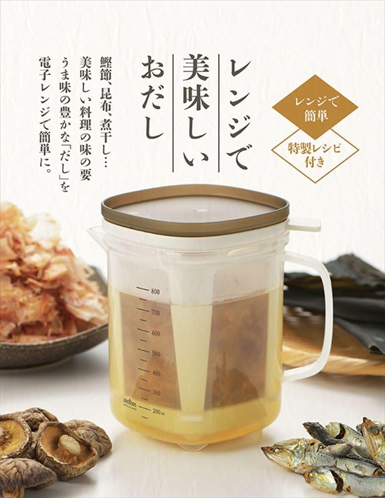 Microwave Dashi Cooker Dashi in the Quick Cooking with Bonito and Niboshi Made in Japan with NEIGHBOR CLOWN RC Sticker [Make Microwave] Flakes, Kombu,