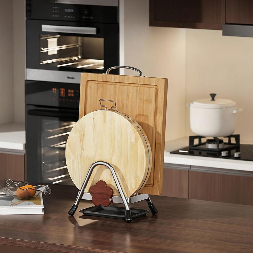 Stainless Steel Cutting Board Holder Space Saving Cutting Board Rack  for Kitchen