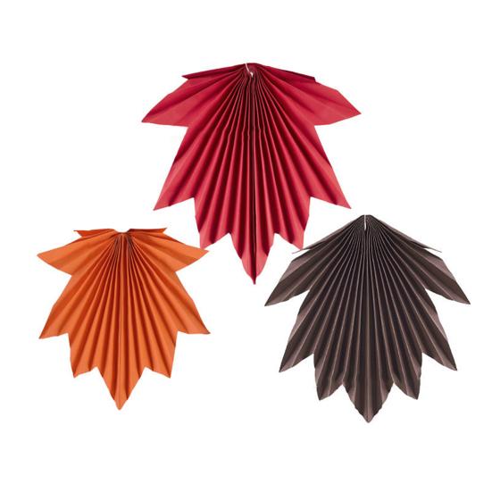 9 Pcs Fall Party Maple Leaves Paper Fans Rustic Hanging Paper Fan Decoration for Autumn Thanksgiving Birthday Baby Shower Wedding Decor