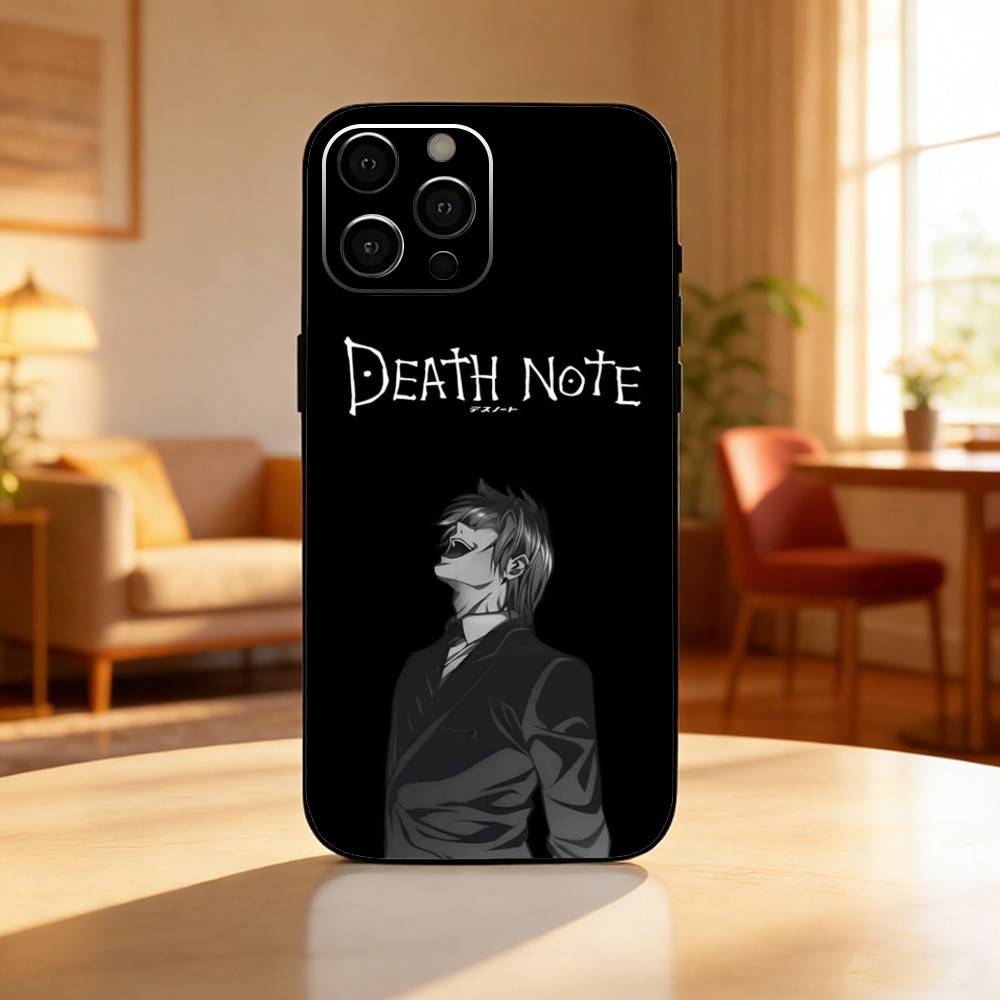 Anime D-Death Note Phone Case For iPhone17,16,15,14,13,12 Plus,Max Soft Silicone Black Cover