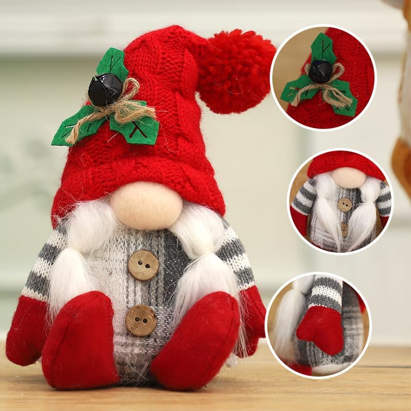 Christmas Dwarf Plush Toy Decoration, Centerpiece for Desk Shelf Fireplace Winter Holiday Decor, Festive Christmas Ornament